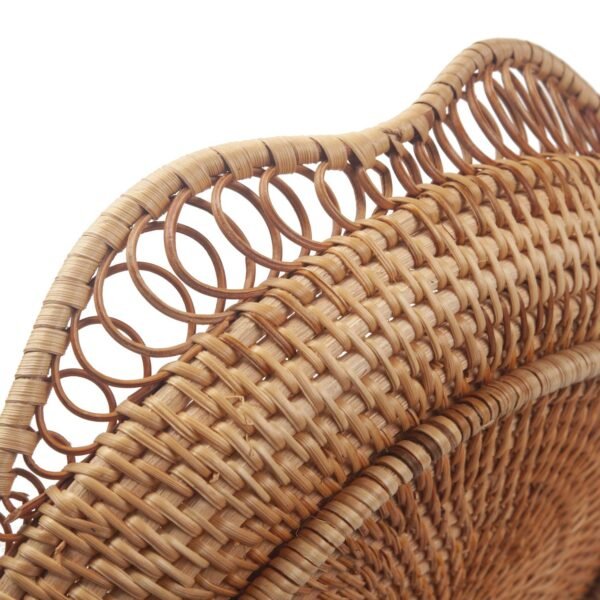 Rattan Fruit Basket for Serving Woven Bread Tray for Cake Kitchen Counter Table Natural (11.8inch D x 3.5inch H) - Image 10
