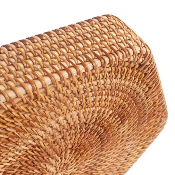 Hexagon Rattan Serving Tray for Coffee Table Woven Decorative Basket Trays for Ottoman Natural - Image 4