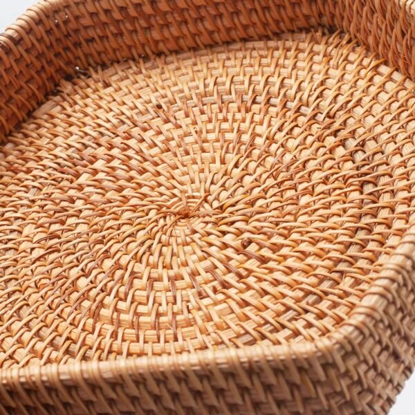 Hexagon Rattan Serving Tray for Coffee Table Woven Decorative Basket Trays for Ottoman Natural - Image 5