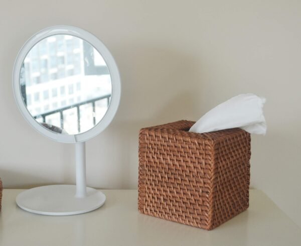 Rattan Tissue Box Cover Natural Woven Facial Napkin Holder Square (Honey Brown, 5.5x5.5x5.9 Inch) - Image 6