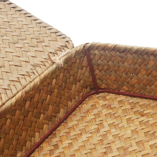 Seagrass Storage Basket Box with Lid Rectangular Woven Shelf Baskets Bins for Organize Snack Toys Set of 2 Natural Decorative(Large+Small) - Image 3