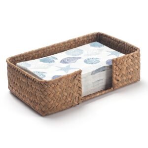 Seagrass Napkin Holder Square Woven Flat Napkin Basket Tray for Tables