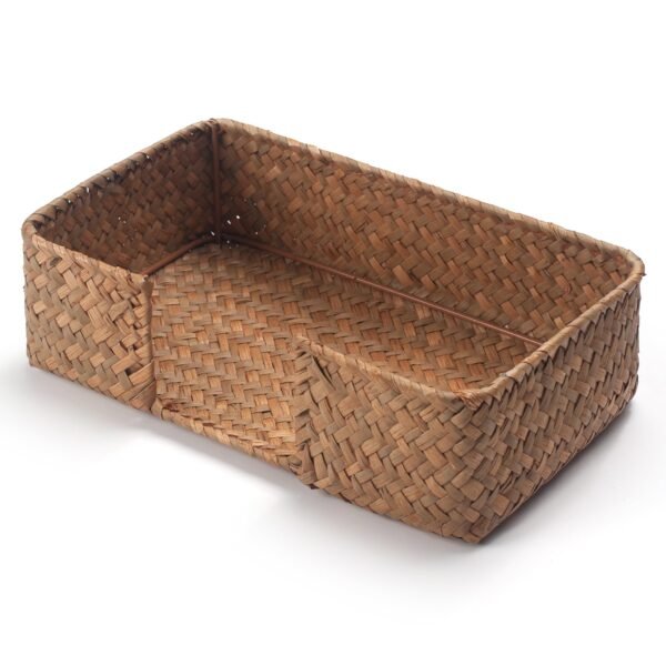 Seagrass Napkin Holder Square Woven Flat Napkin Basket Tray for Tables - Image 2