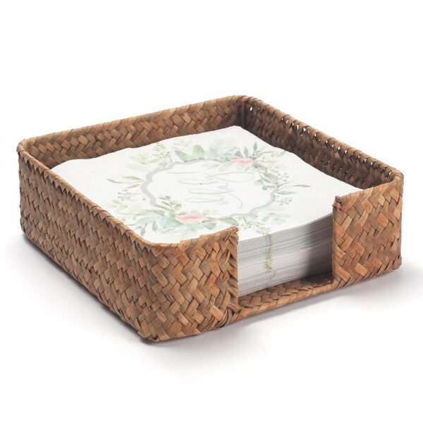 Seagrass Napkin Holder Square Woven Flat Napkin Basket Tray for Tables - Image 4