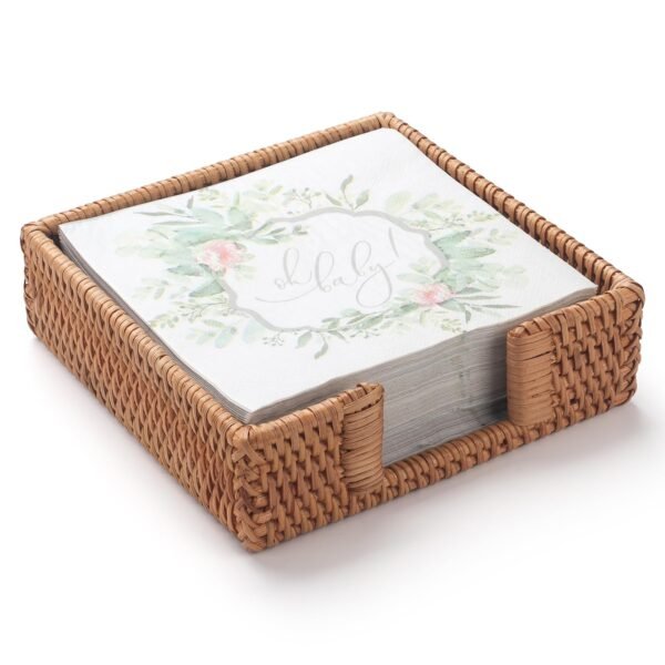 Rattan Napkin Holder Rectangle Woven Flat Napkin Basket Tray For Tables - Image 6