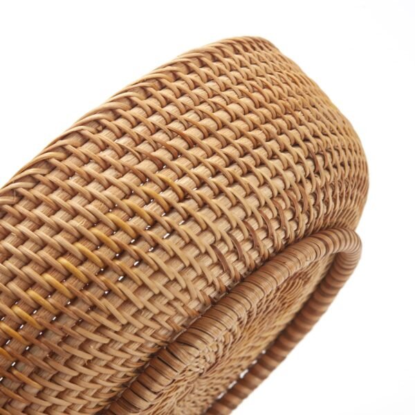 Round Rattan Fruit Baskets Woven Storage Bowls Key Holder Stackable for Shelf Kitchen Tabletop Natural Set of 3 - Image 2