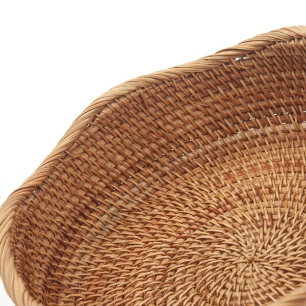 Rattan Bread Baskets Round Woven Fruit Bowls Key Holders Stackable for Storage, Snack, Fruit, Vegetable Natural Set of 3 - Image 4