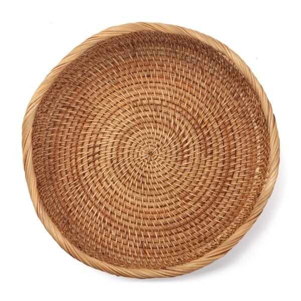 Rattan Bread Baskets Round Woven Fruit Bowls Key Holders Stackable for Storage, Snack, Fruit, Vegetable Natural Set of 3 - Image 5