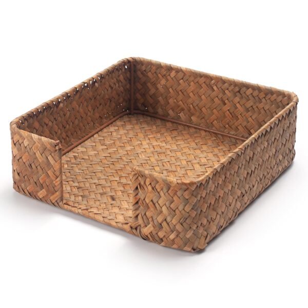 Seagrass Napkin Holder Square Woven Flat Napkin Basket Tray for Tables - Image 5