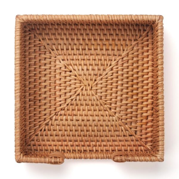 Rattan Napkin Holder Rectangle Woven Flat Napkin Basket Tray For Tables - Image 8