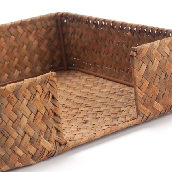 Seagrass Napkin Holder Square Woven Flat Napkin Basket Tray for Tables - Image 7