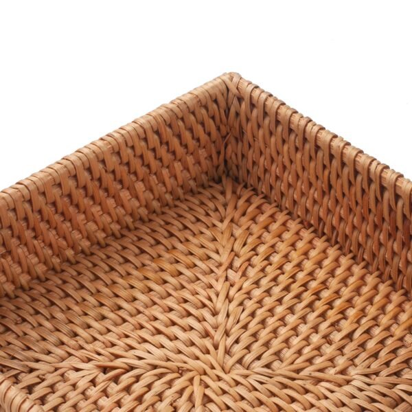 Rattan Napkin Holder Rectangle Woven Flat Napkin Basket Tray For Tables - Image 13