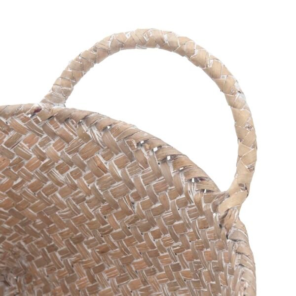 Seagrass Woven Baskets for Storage Natural Shelf Basket with Handle for Organizer Stackable Oval Set of 3 (Large+Medium+Small) - Image 12